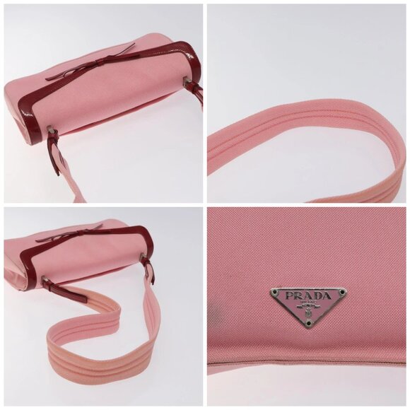 PRADA Shoulder Bag Canvas Pink Silver Auth 127866 - Picture 16 of 16